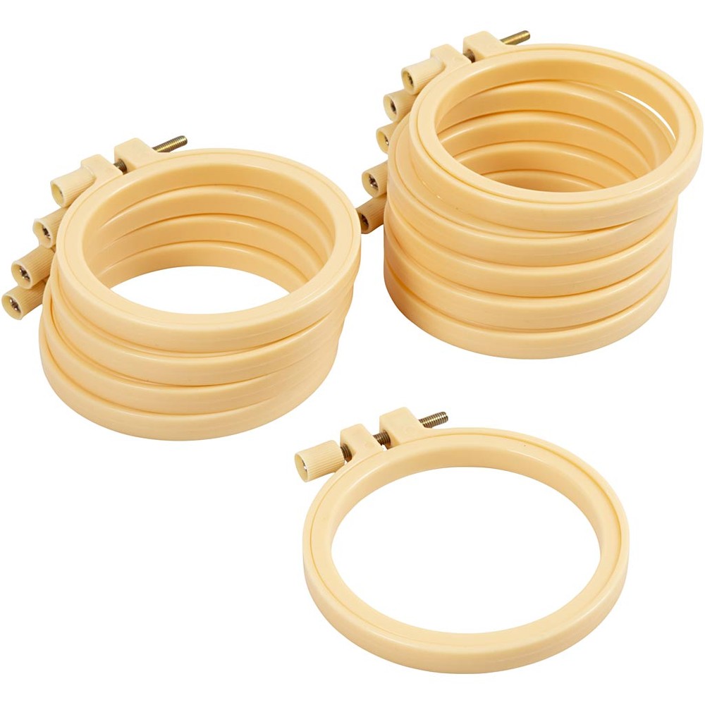 Broderiramme - 10 stk (Ø 9,5 cm) - Temashop