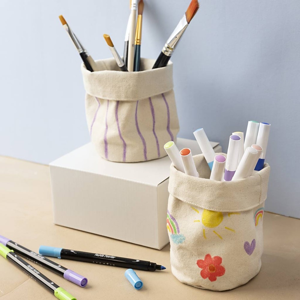 Bomuldskurve Beige - 2 stk (14,5 x Ø 9 cm) - Temashop