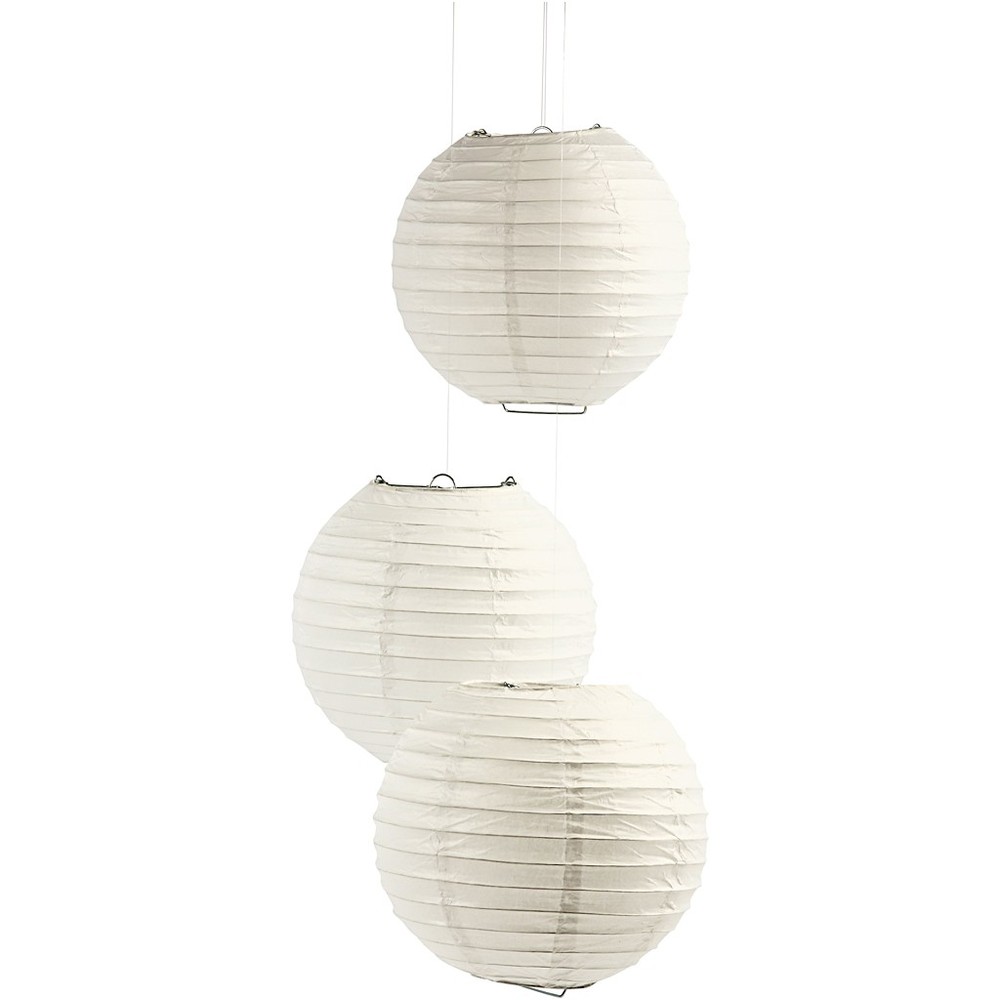 Papir Lanterne Hvid - 1 stk (Ø 35 cm) | Hvidt tema Lanterner - Temashop
