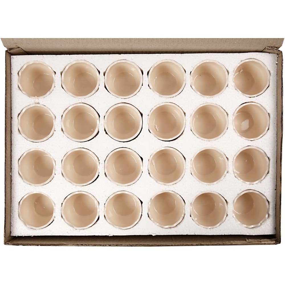 Æggeskal Påskepynt Hvid - 24 stk (6,3 x Ø 7,5 cm) | Påske Påskepynt - Temashop