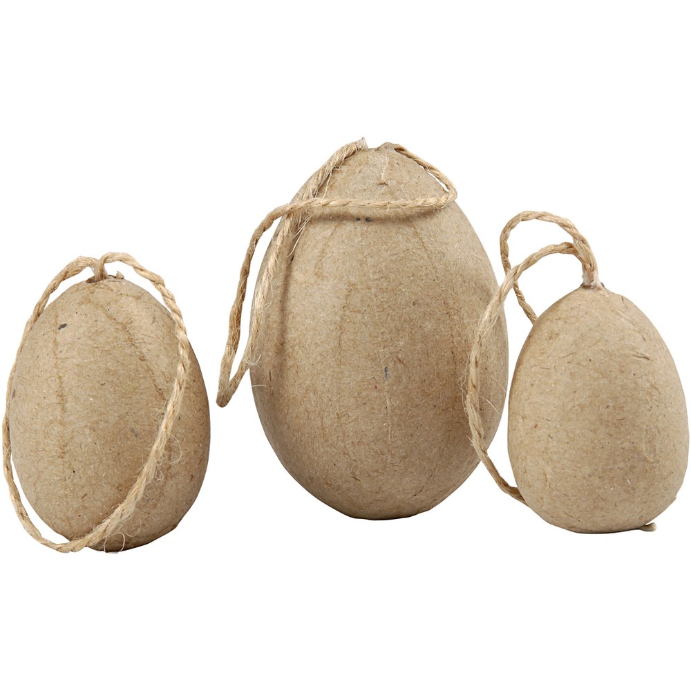 Påskeæg Til Ophæng Kraft - 6 stk (3-5 cm) | Påske Påskepynt - Temashop