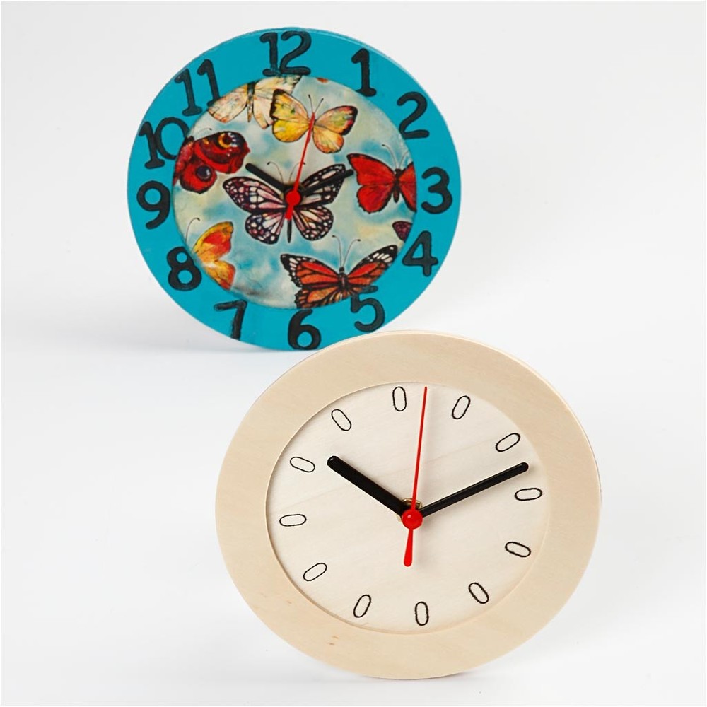 Væg Ur I Træ - 1 stk (Ø 15 cm) - Temashop