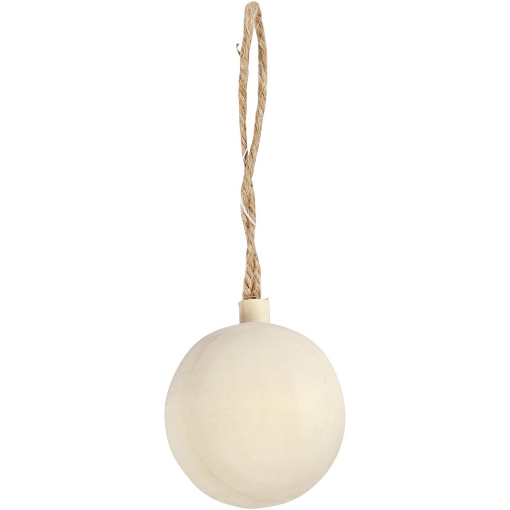 Julekugle Trædekoration - 1 stk (Ø 4,8 cm) | Julepynt Julepynt - Temashop