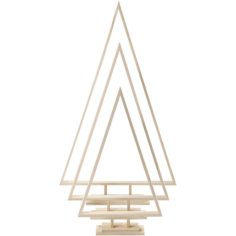Juletræer I Træ - 3 stk (40 x 22,5 cm & 50 x 29 cm & 60 x 35 cm) | Juletræ Juletræ - Temashop