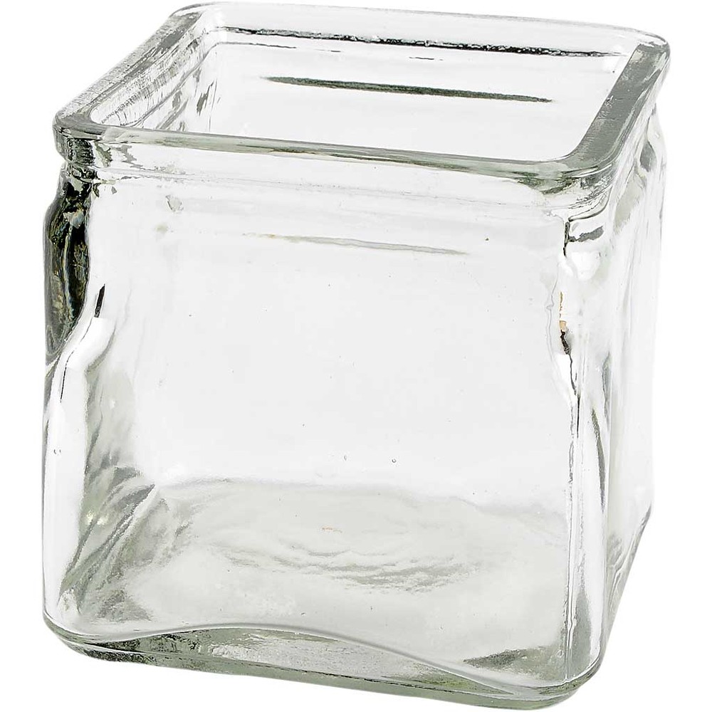 Firkantet Glas Lysglas - 12 stk (10 x 10 x 10 cm) - Temashop