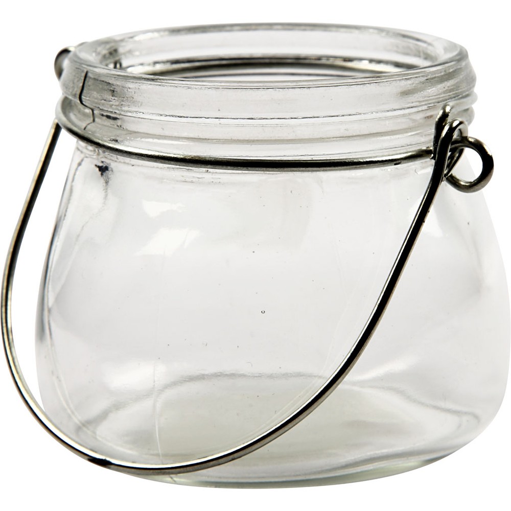 Glas Lanterner Metal Ophæng - 12 stk (6,5 x Ø 7,5 cm) - Temashop