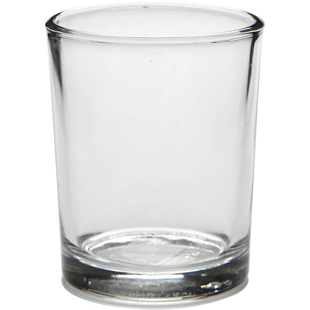 Fyrfadsstage Klar Glas - 4 stk (6,5 x Ø 4,5 cm) - Temashop