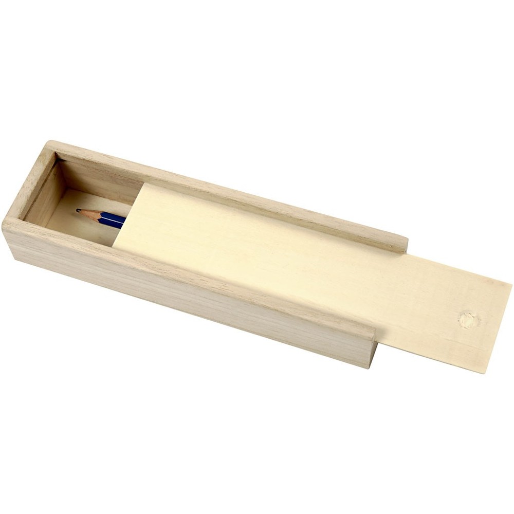 Penalhus I Træ Med Skydelåg (20 x 6 x 3,5 cm) | Skole Penalhuse - Temashop