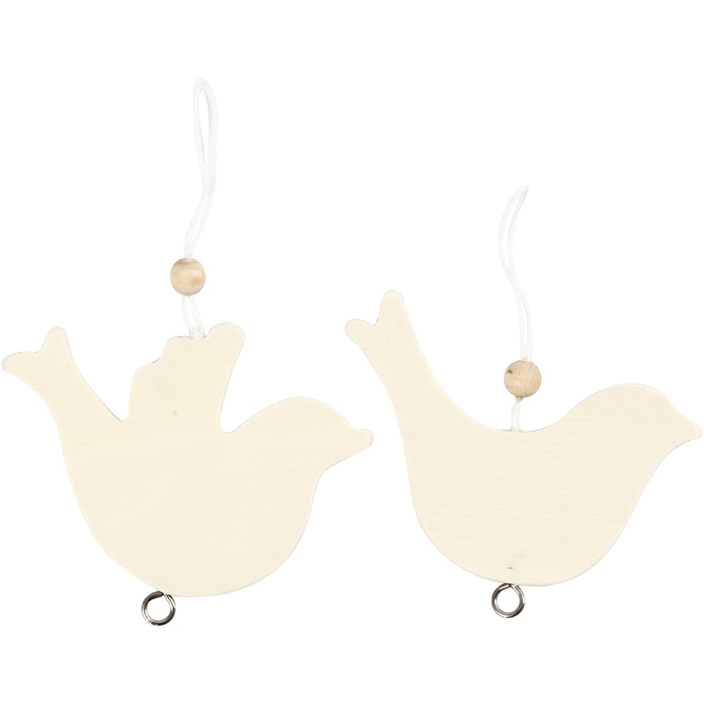 Fredsdue Ophæng Natur - 10 stk (7,5 x 9,5 cm) | Fugl Hængedekoration - Temashop