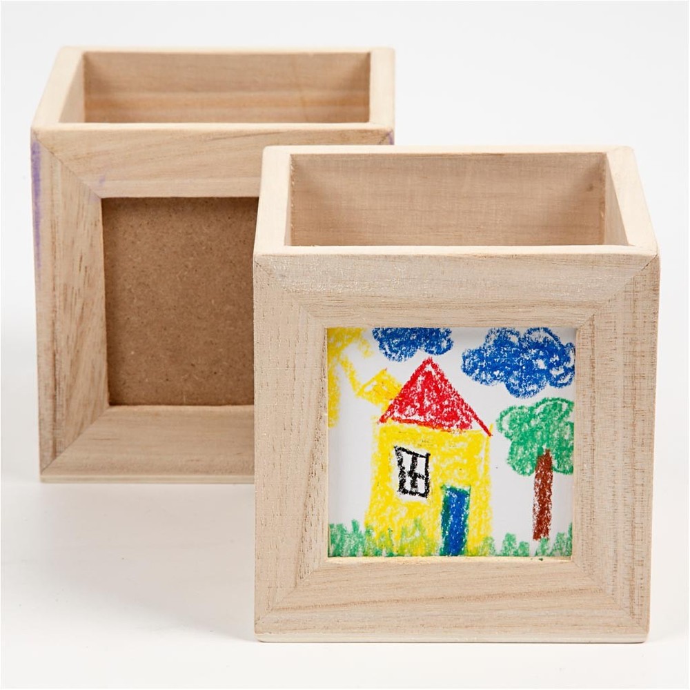 Blyantsholder I Træ (10 x 10 x 10 cm) - Temashop