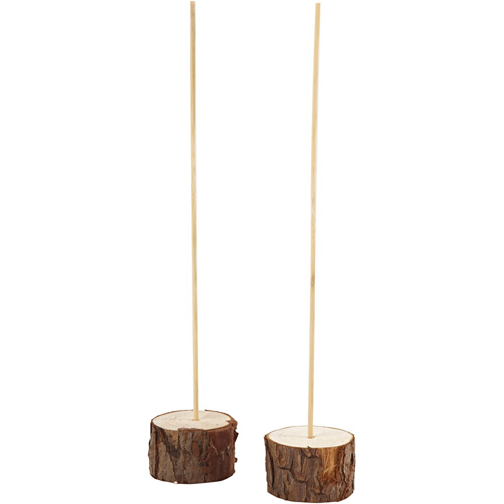 Display Stativ I Træ - 2 stk (3 x Ø 5 cm & 25 cm) - Temashop