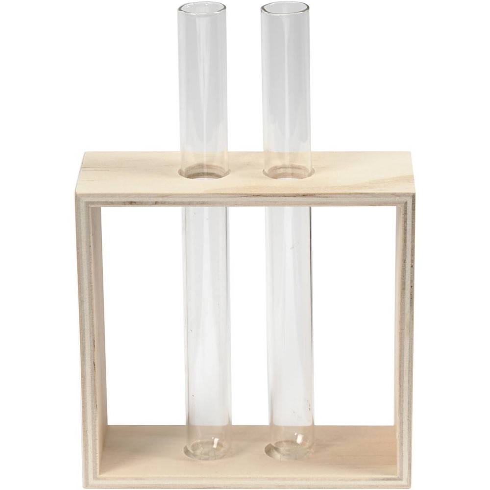 Reagensglasholder Med Glasvaser - 3 stk (10 x 10 x 4 cm) - Temashop