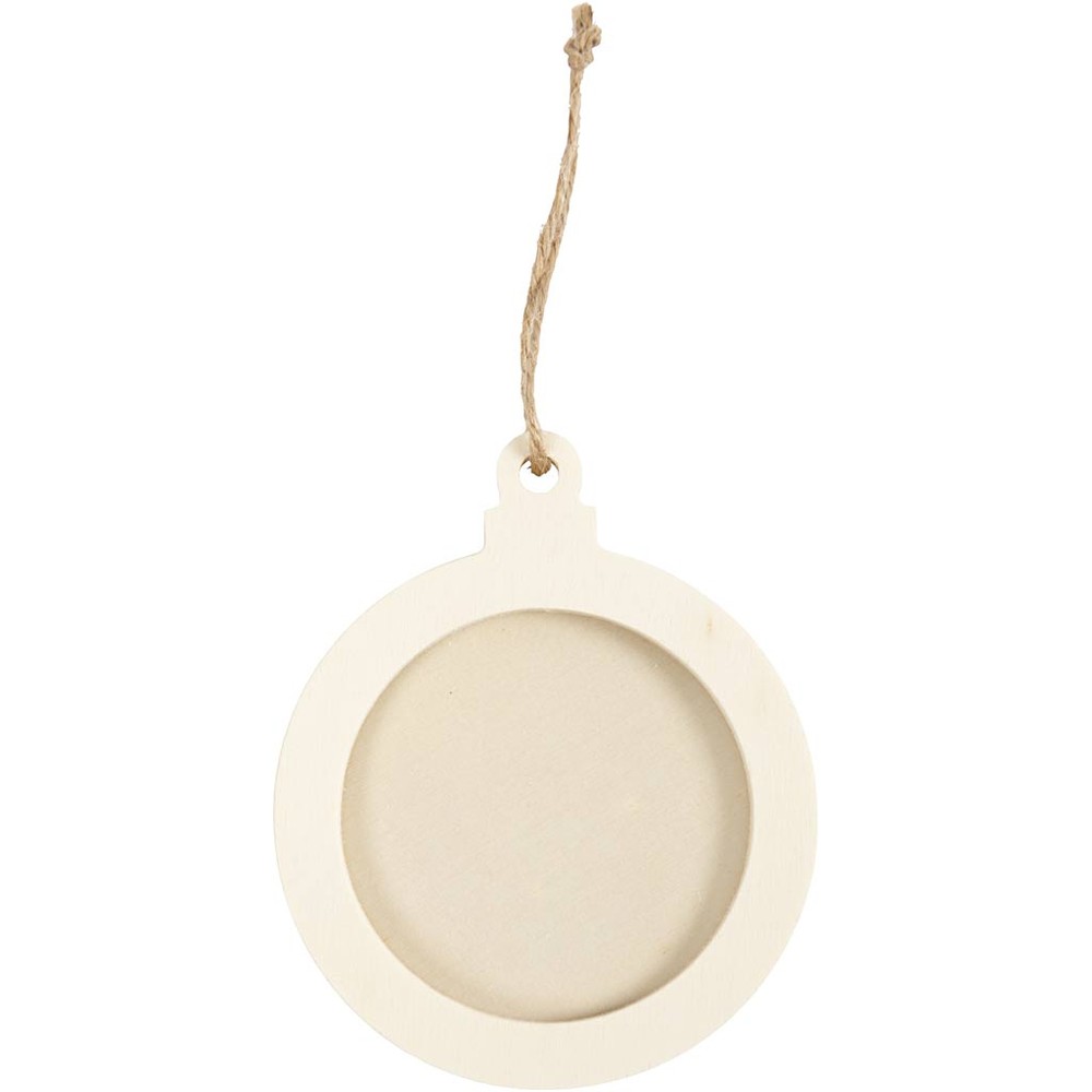 Rund Træramme Med Ophæng - 24 stk (Ø 8 cm) - Temashop