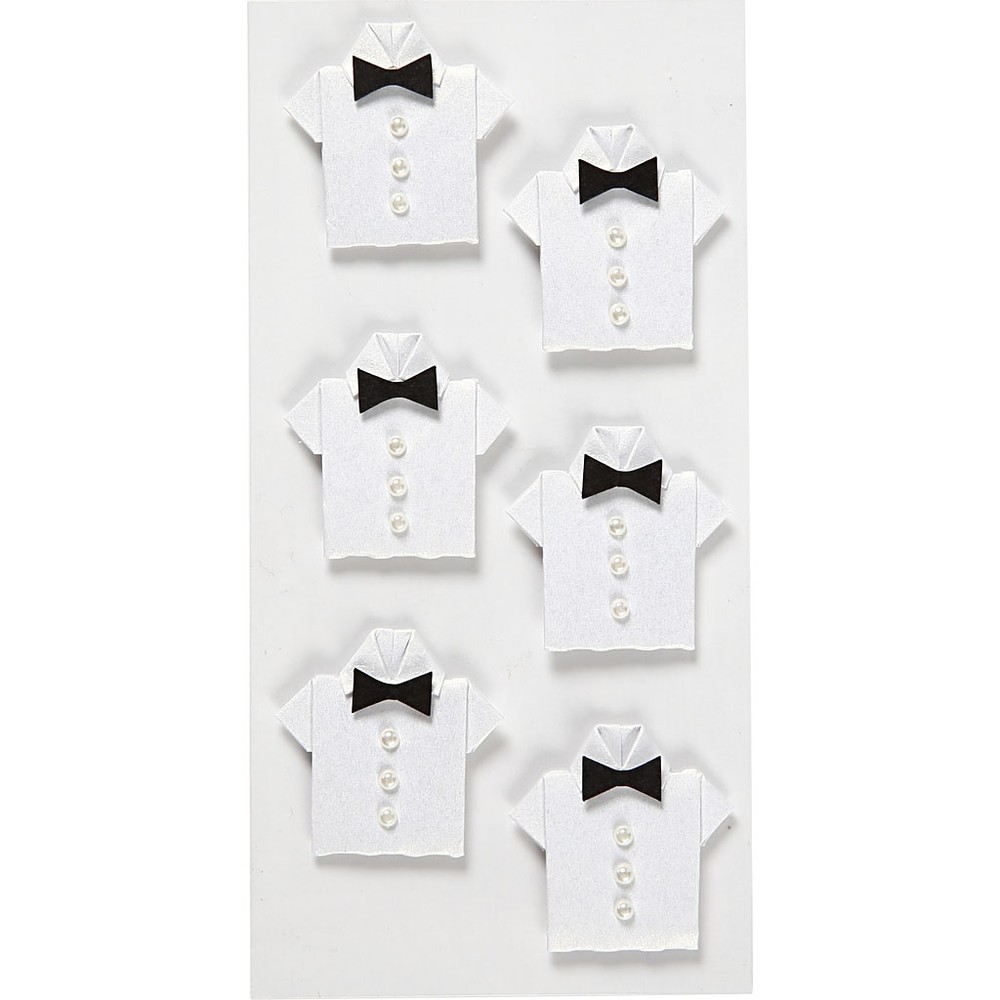 Gentleman Klistermærker Hvid - 6 stk | Gentleman Klistermærke - Temashop