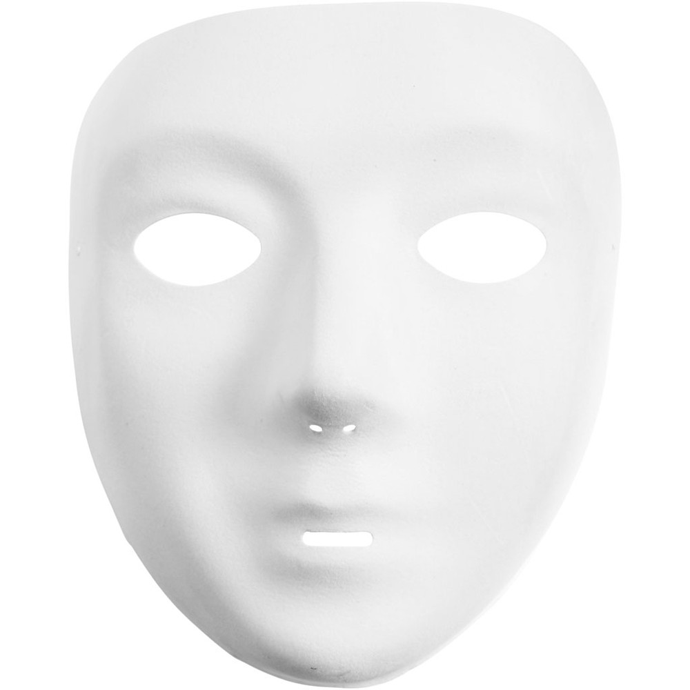 Helmaske Hvid (17,5 x 14 cm) | Masquerade Maske - Hovedtilbehør - Temashop