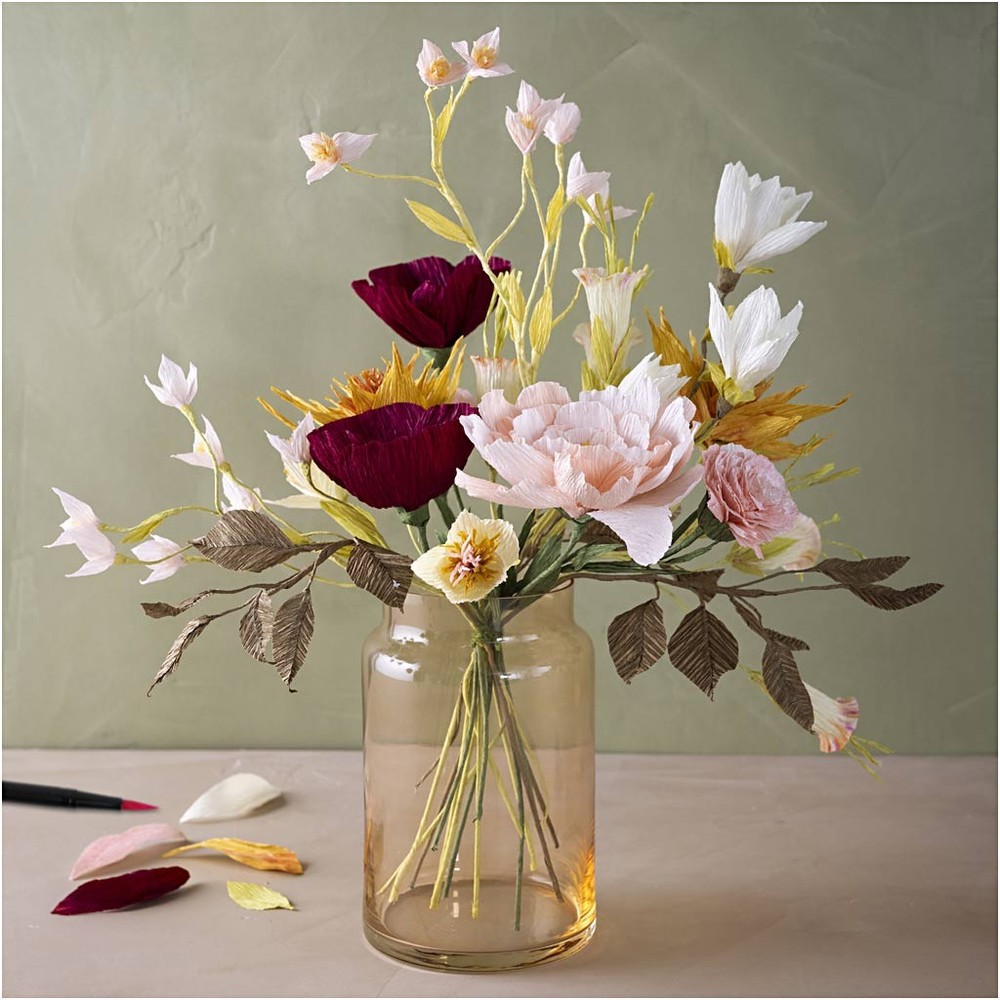 Blomster Kreakasse DIY - 12 stk (25 x 60 cm) | Blomst DIY pakke - Temashop
