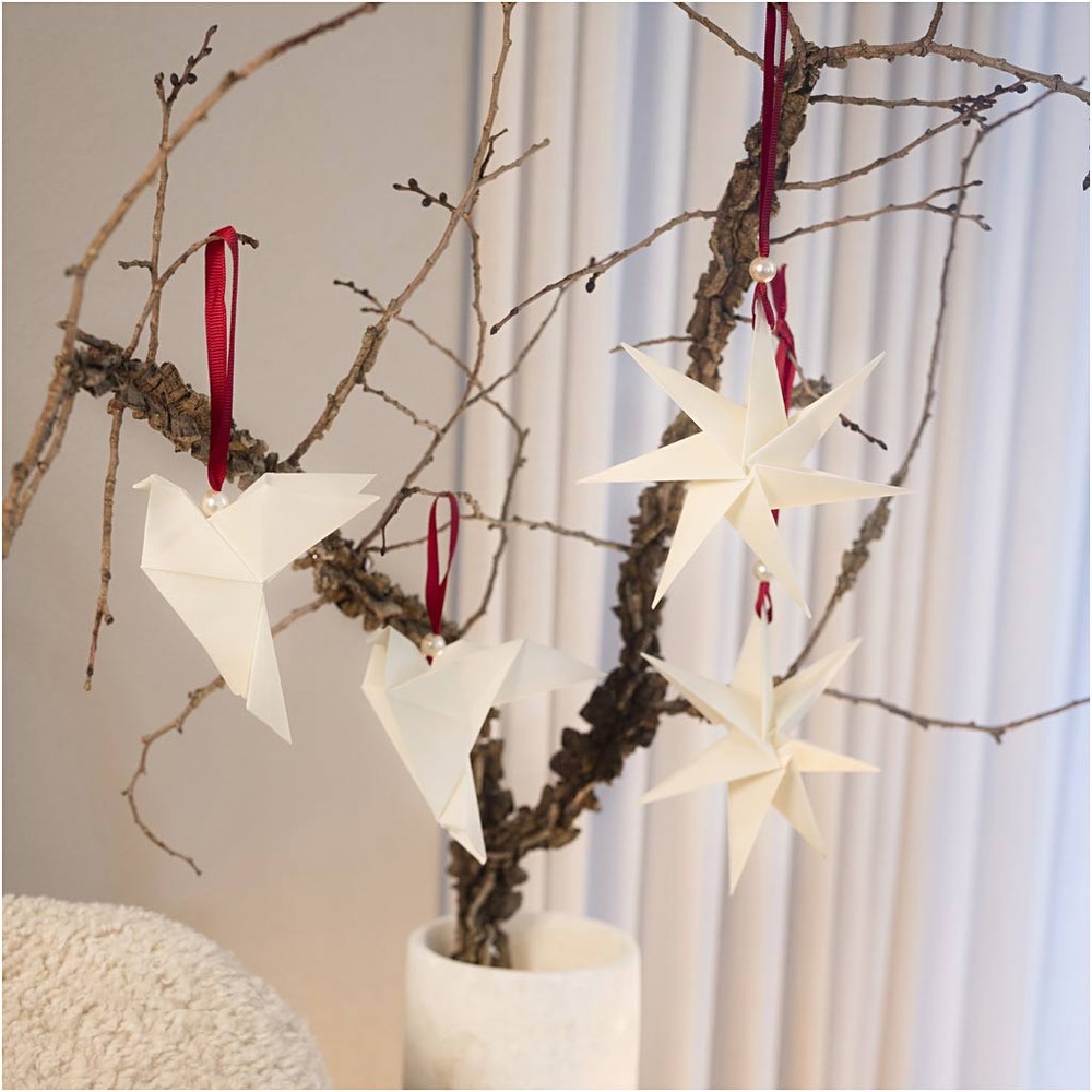Origami Julepynt, DIY - 1 sæt (18 x 17 cm) | Julepynt DIY pakke - Temashop