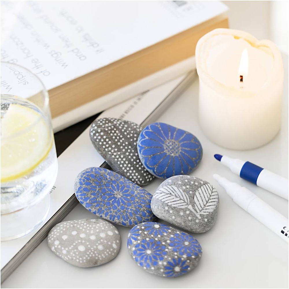Stendekoration DIY Blå - 6 stk | Blåt tema DIY pakke - Temashop