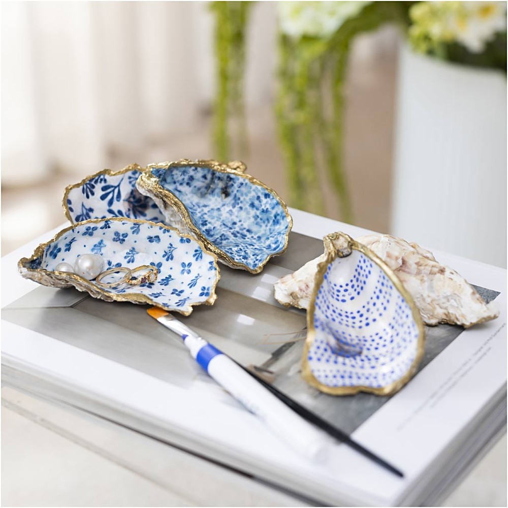 Østersskaller: Blå, DIY - 5 stk | Havet DIY pakke - Temashop
