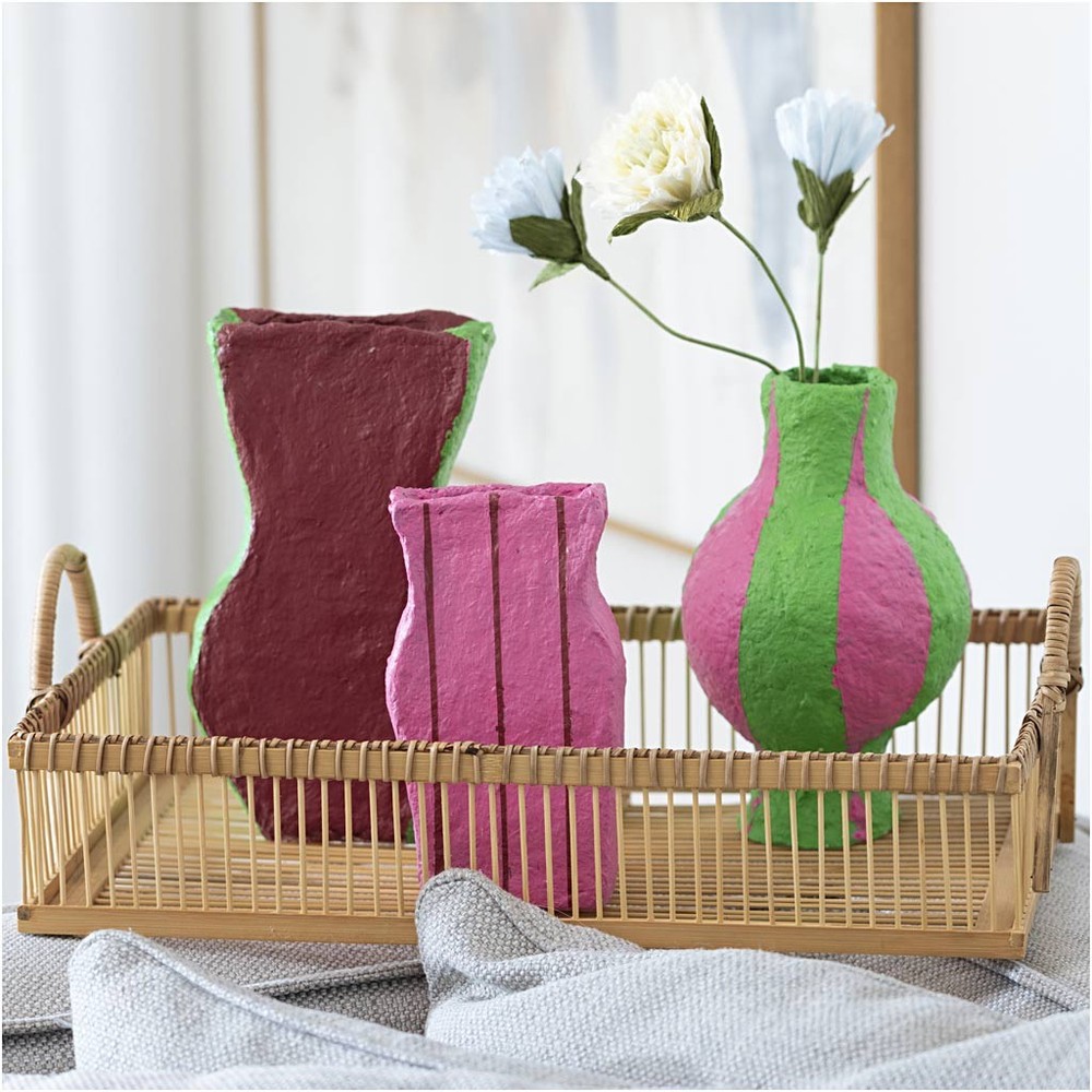 Papmaché Vaser, DIY - 1 sæt - Temashop
