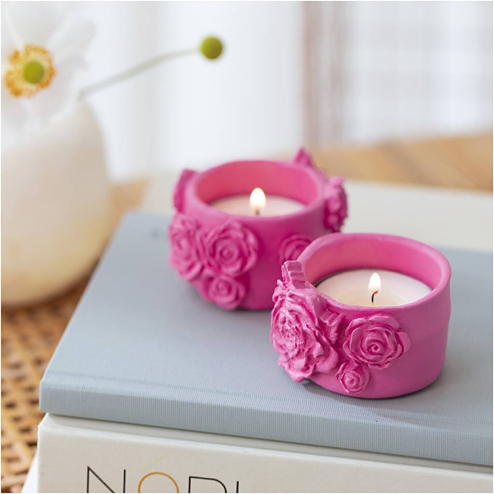 Blomster Fyrfadsstager, DIY - 1 sæt | Blomst DIY pakke - Temashop