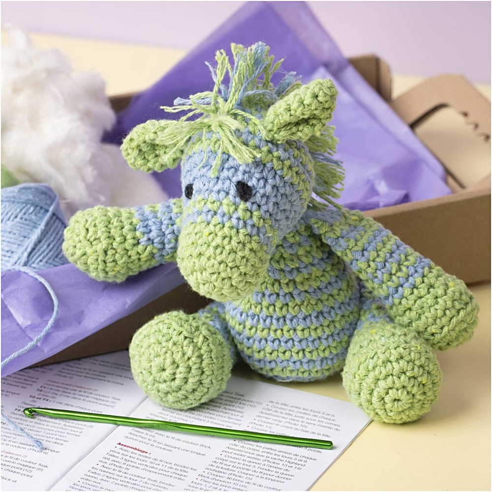 Amigurumi Hest, DIY - 1 sæt (20 cm) | Hest DIY pakke - Temashop