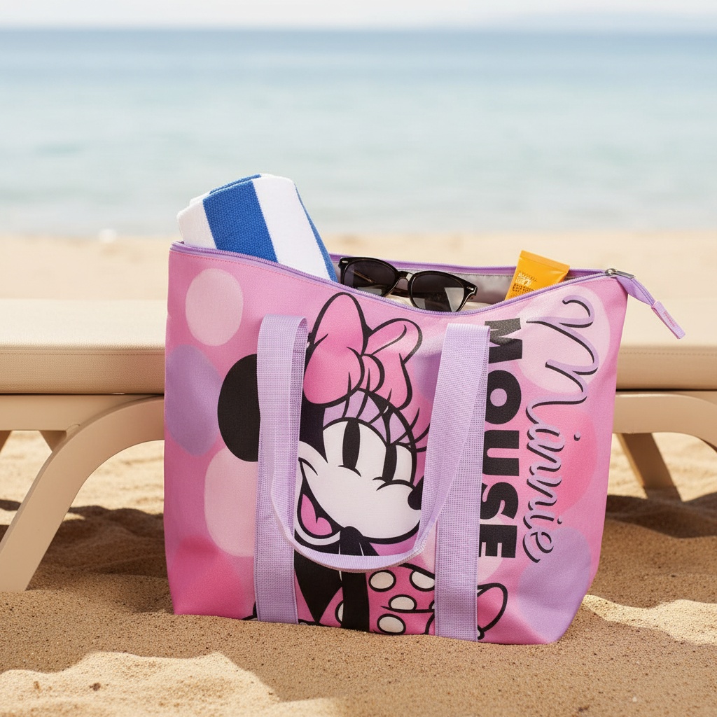 Minnie Mouse Strandtaske Lyserød (47 x 33 x 15 cm) | Minnie Mouse Taske / Pung - Temashop