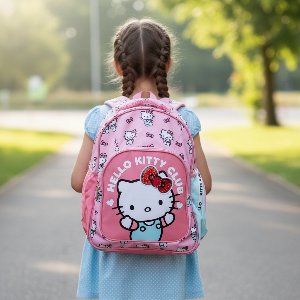 Hello Kitty Club Skoletaske (42 x 32 x 20 cm) | Hello Kitty Taske / Pung - Temashop
