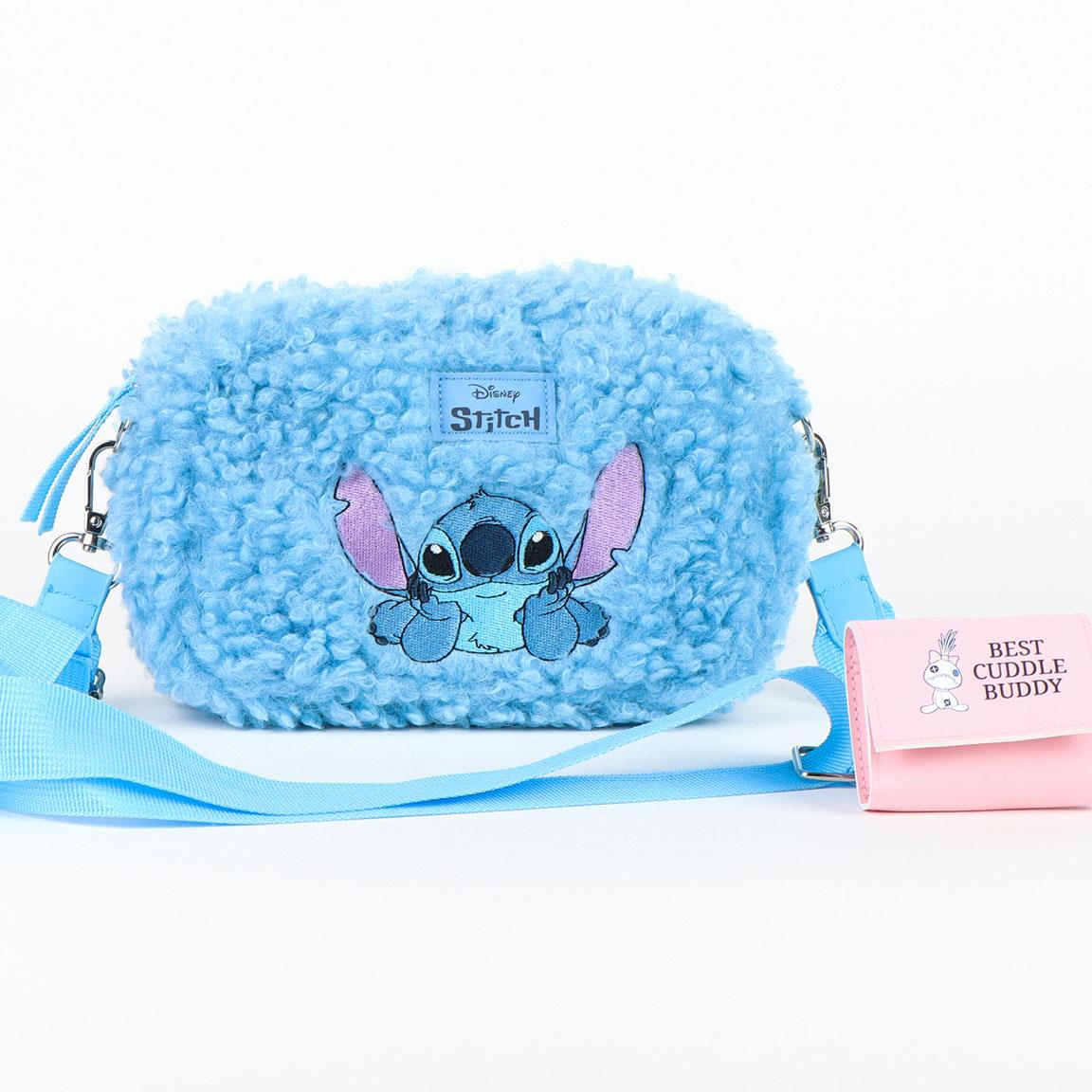 Stitch Fleece Skuldertaske Lyseblå (18,5 x 12,5 x 8 cm) | Stitch Taske / Pung - Temashop