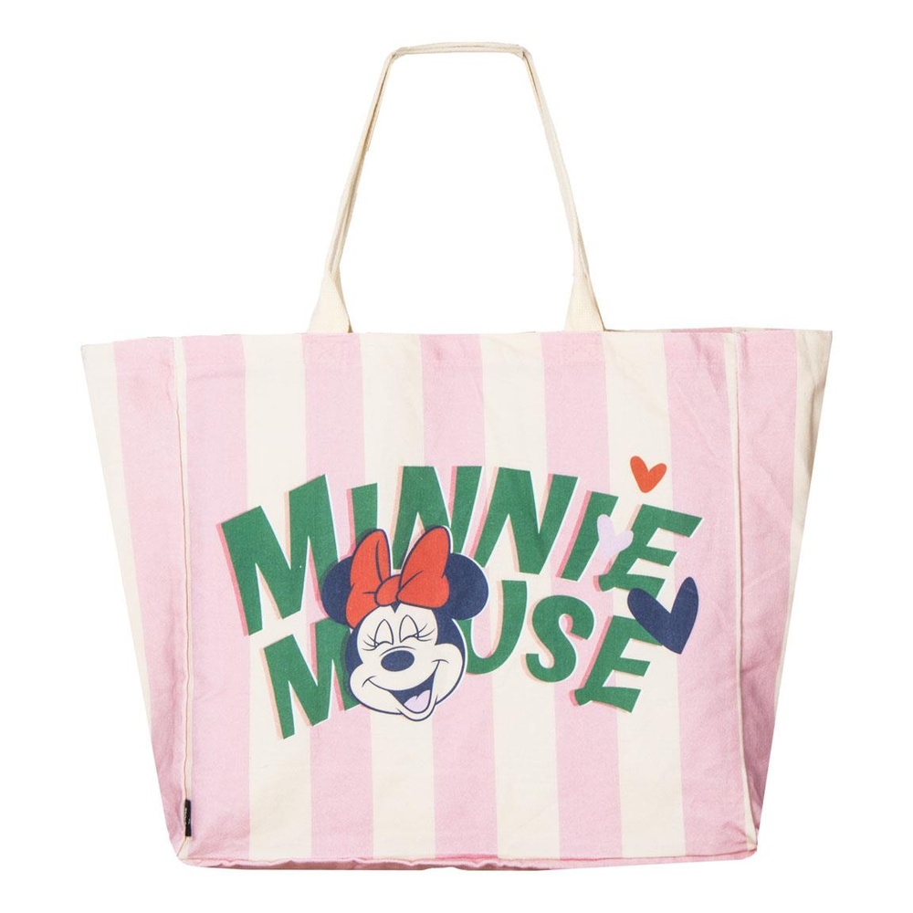 Minnie Mouse Stribet Shoppingtaske (42 x 0,5 x 60 cm) | Minnie Mouse Taske / Pung - Temashop