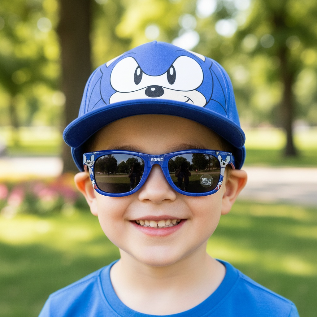 Sonic Kasket & Solbriller Blå (53 cm) | Sonic Tilbehørskit - Temashop