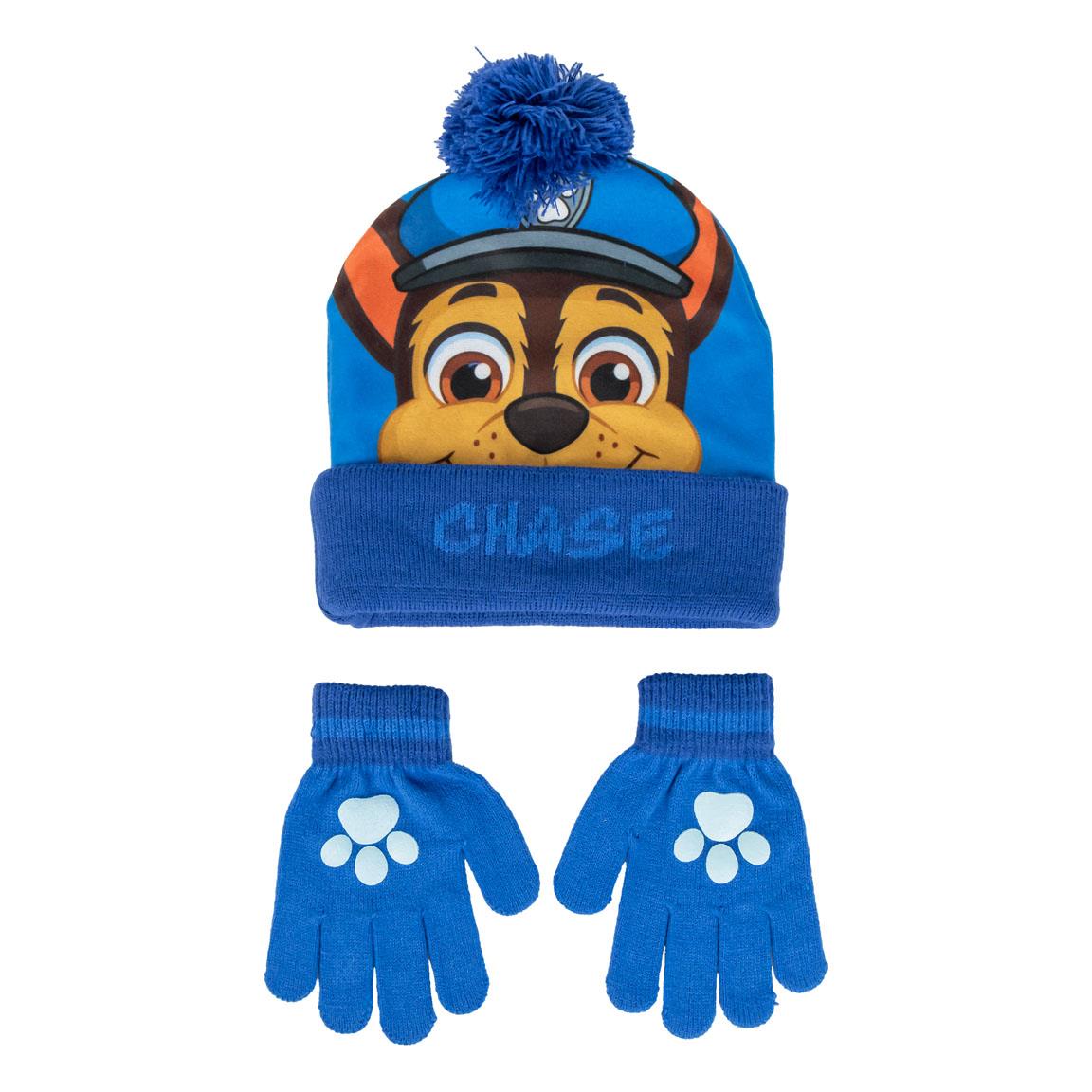 Paw Patrol Chase Hue & Handsker Sæt | Paw Patrol Tilbehørskit - Temashop