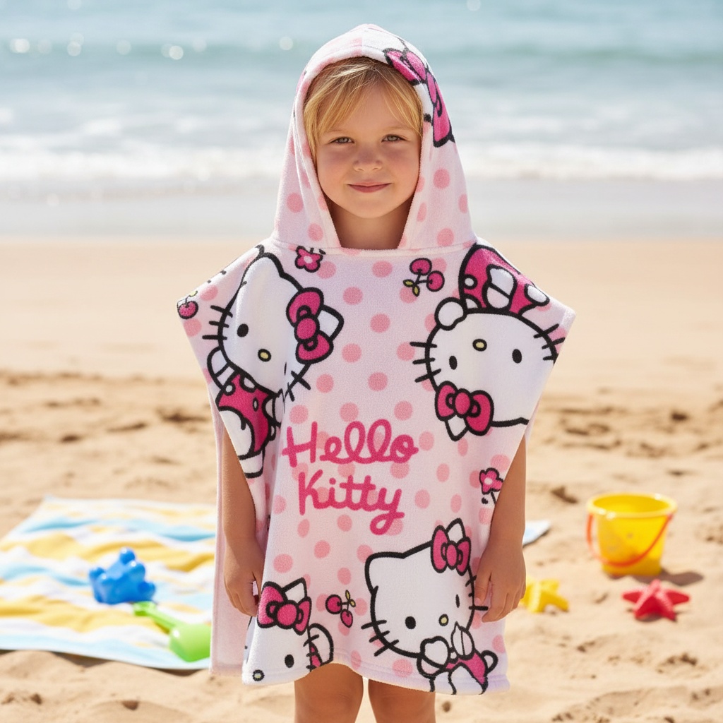 Hello Kitty Håndklædeponcho (50 x 111,5 cm) | Hello Kitty Overdel - Temashop