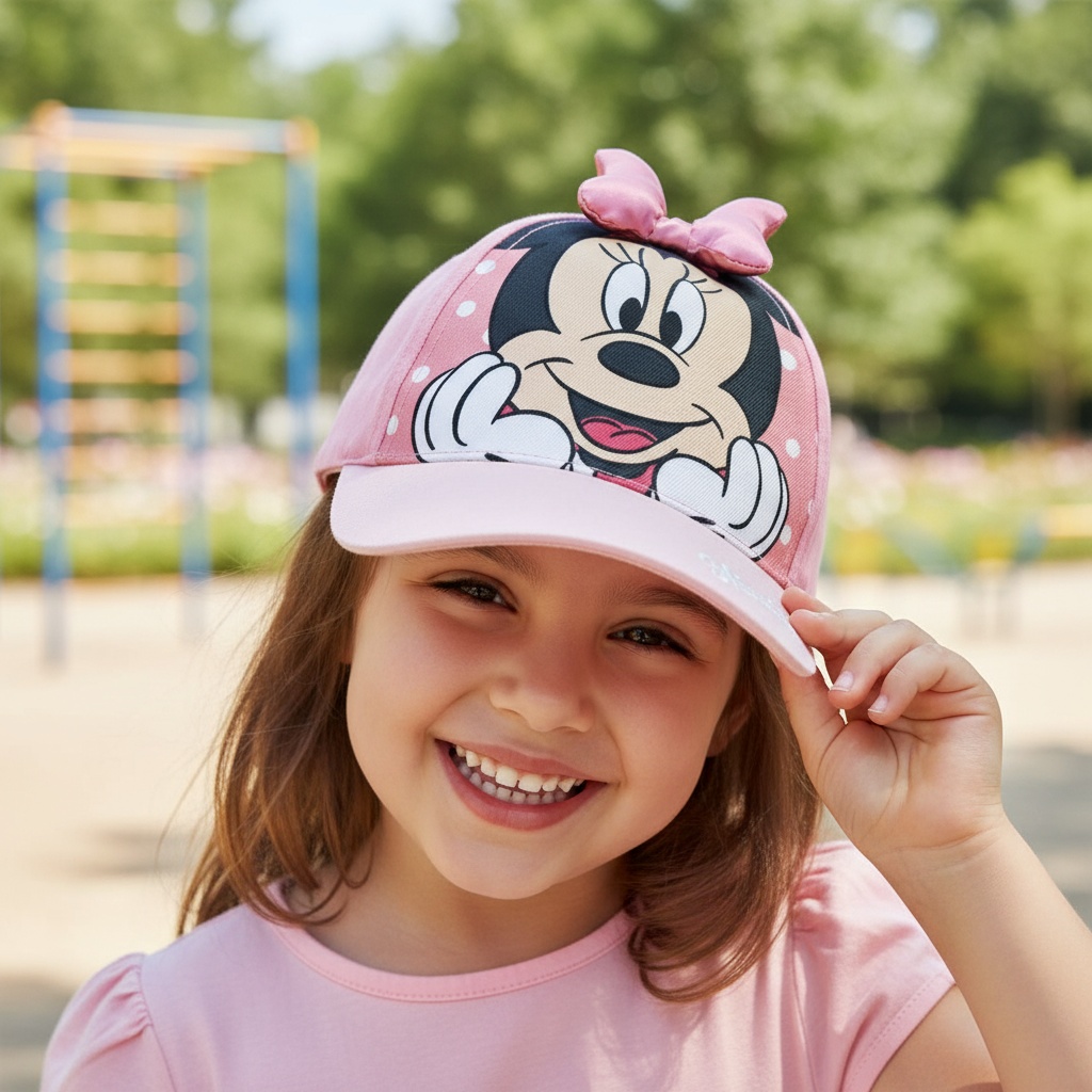 Minnie Mouse Sløjfe Kasket Lyserød (53 cm) | Minnie Mouse Hat / Hue / Hjelm - Temashop