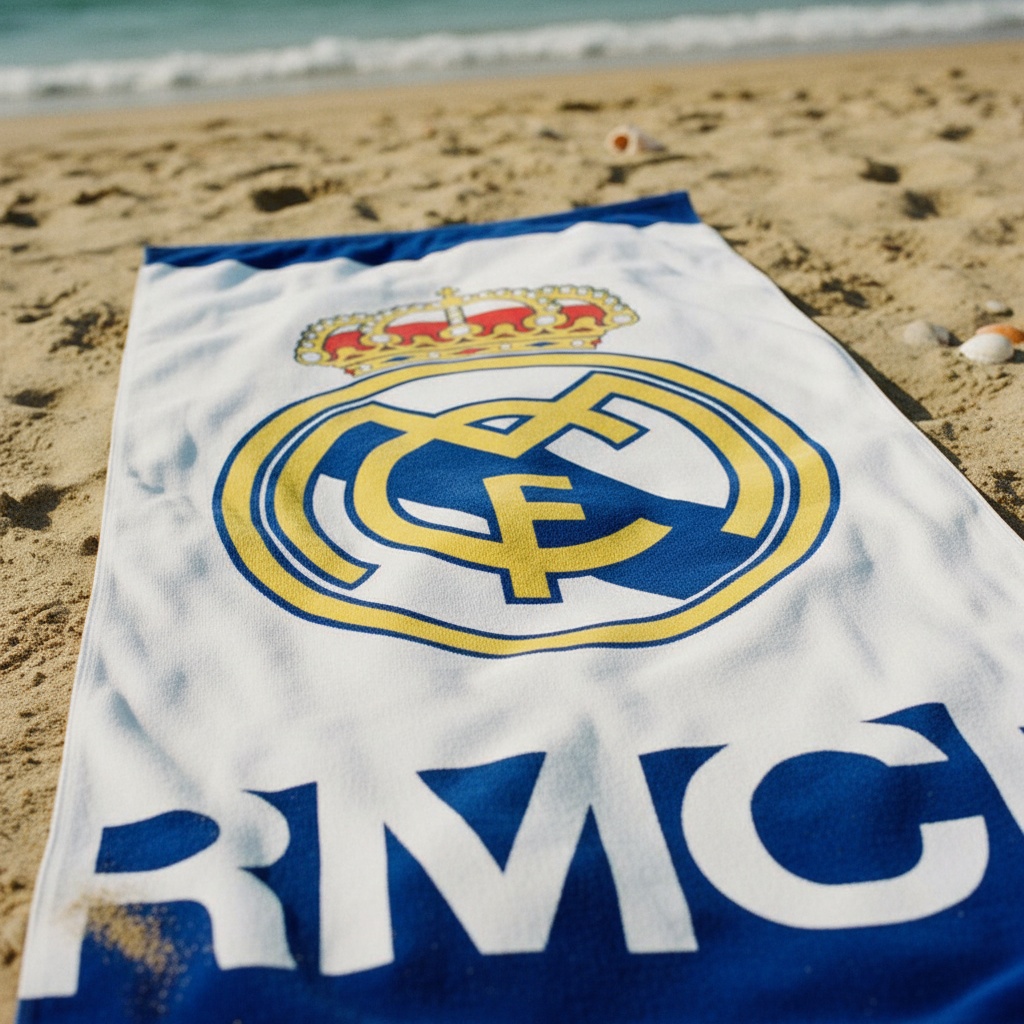 Real Madrid Håndklæde (70 x 140 cm) | Fodbold Håndklæder - Temashop