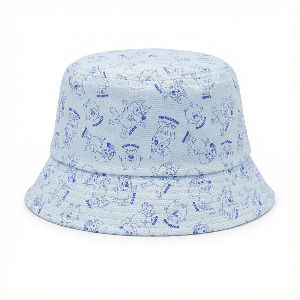 Bluey Mønstret Bøllehat Lyseblå | Bluey Hat / Hue / Hjelm - Temashop