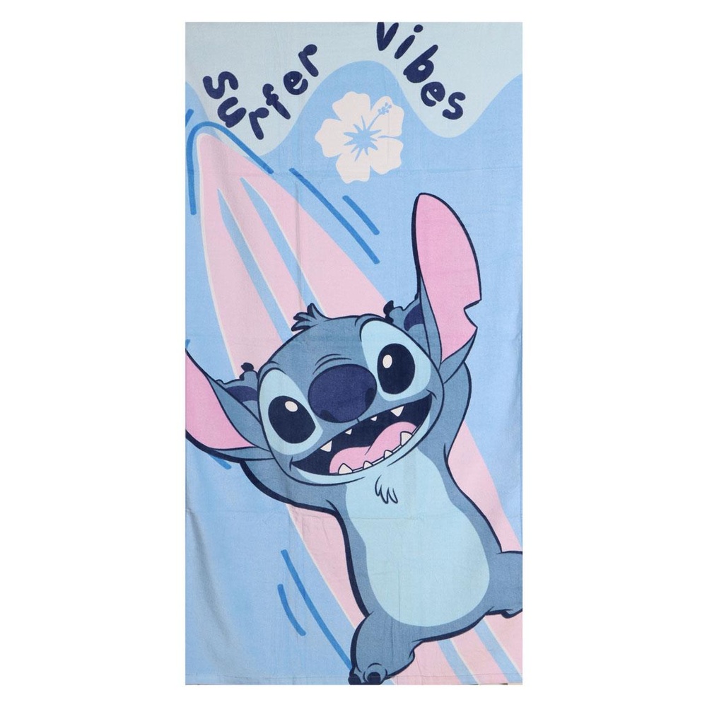 Stitch Surfer Vibes Strandhåndklæde (70 x 140 x 1 cm) | Stitch Håndklæder - Temashop