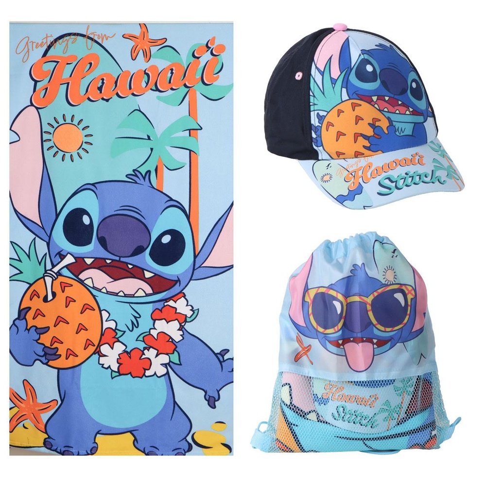 Stitch Hawaii Strandsæt (70 x 140 x 1 cm) | Stitch Håndklæder - Temashop