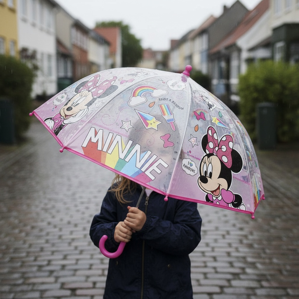 Minnie Mouse Regnbue Paraply (45 cm) | Minnie Mouse Paraply - Temashop