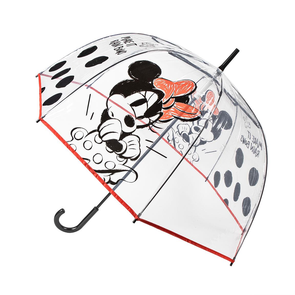 Minnie Mouse Prikket Transparent Paraply (60 cm) | Minnie Mouse Paraply - Temashop