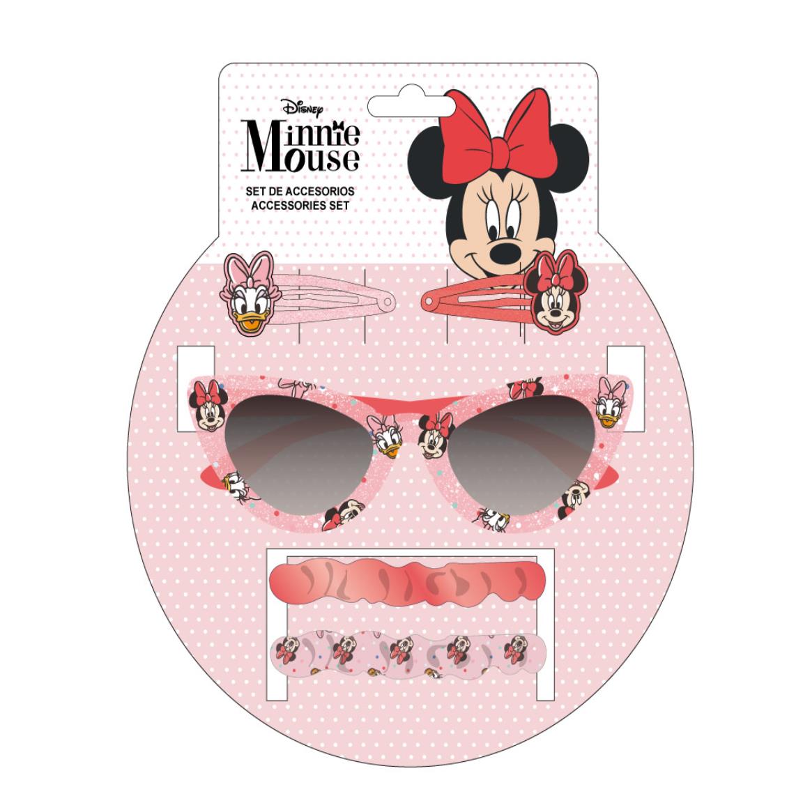 Minnie Mouse Solbrille & Hårtilbehør Sæt Lyserød (15 x 17 x 2 cm) | Minnie Mouse Tilbehørskit - Temashop