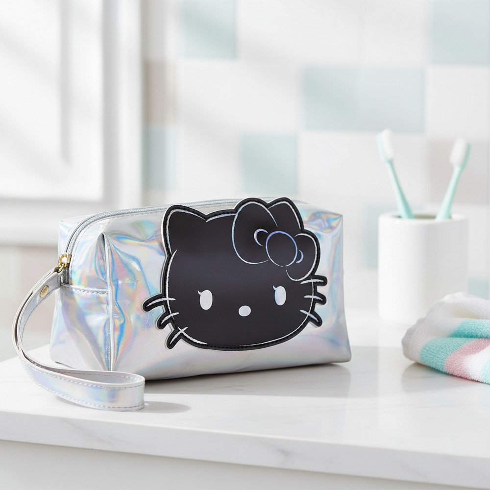 Hello Kitty Toilettaske Holografisk (18 x 11 x 8,5 cm) | Hello Kitty Toilettasker & Tilbehør - Temashop