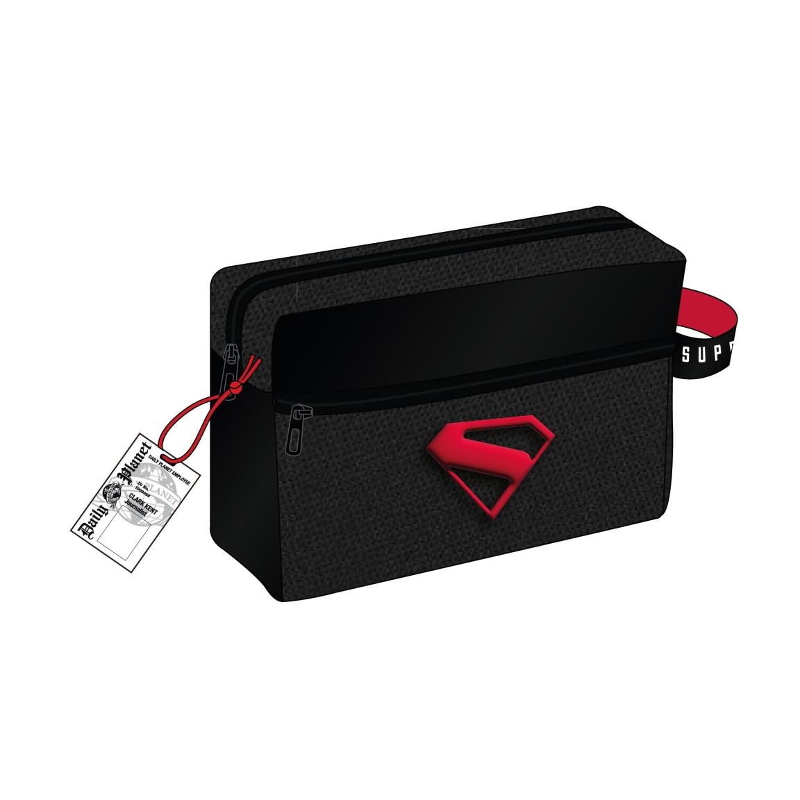 Superman Toilettaske Sort (22 x 16 x 0,8 cm) | Superman Toilettasker & Tilbehør - Temashop