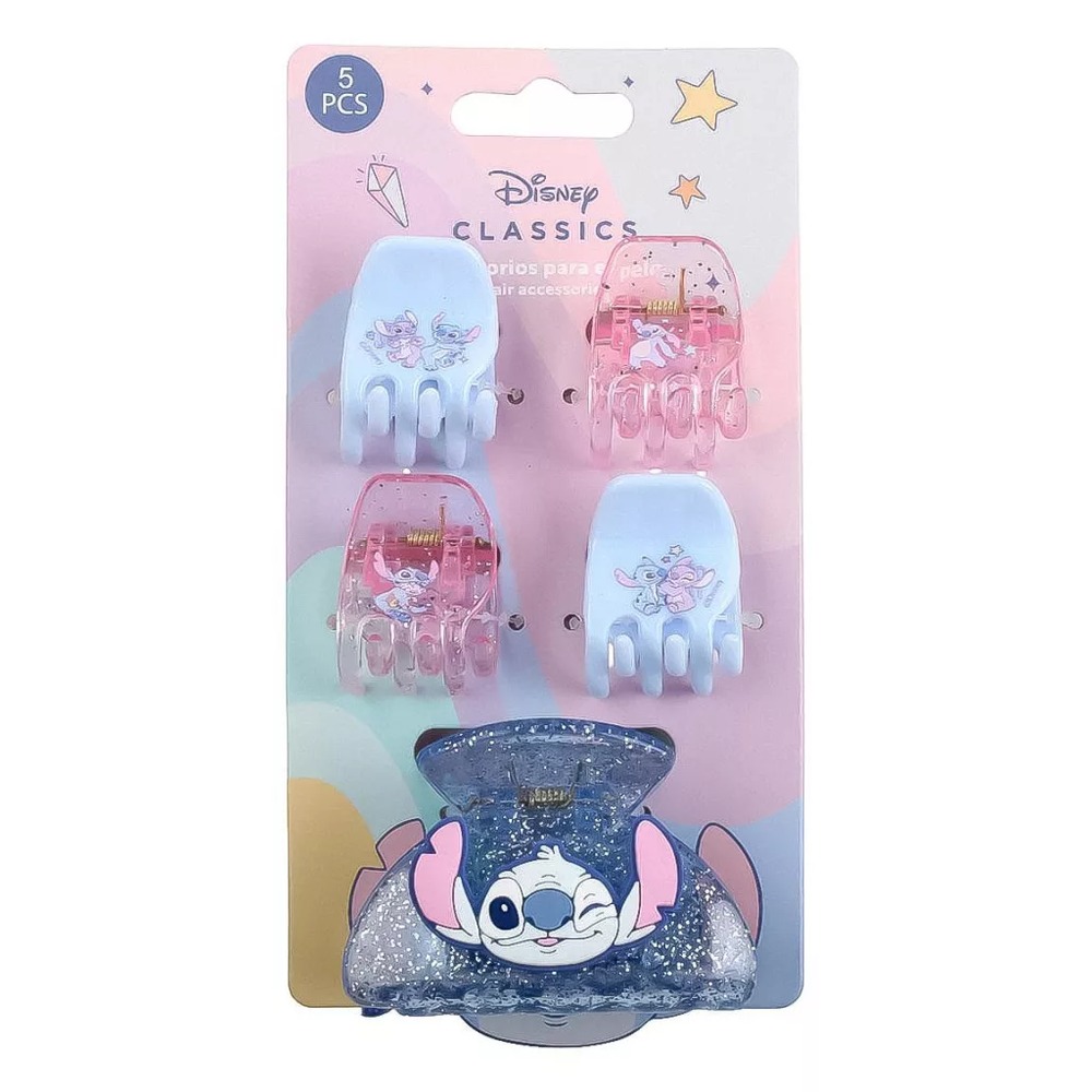 Stitch Hårklemmer Blå/Lyserød | Stitch Hårclips - Temashop