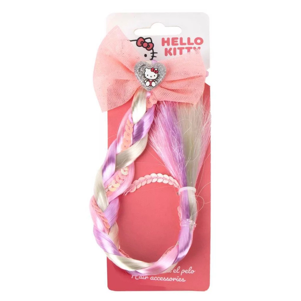 Hello Kitty Hårclips Med Hårextension Lyserød (21 x 7 cm) | Hello Kitty Hårclips - Temashop