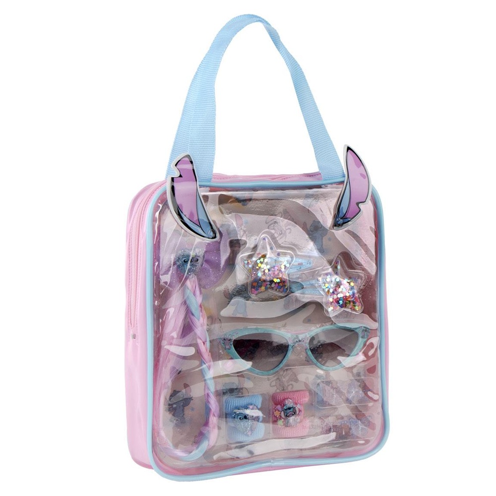 Stitch Transparent Toilettaske Skønhedssæt (21 x 22,5 x 5 cm) | Stitch Toilettasker & Tilbehør - Temashop