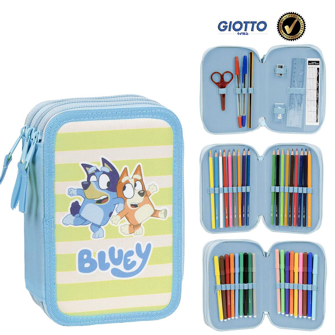 Bluey Stribet Penalhus & Tilbehør (12,5 x 6,5 x 18,5 cm) | Bluey Penalhuse - Temashop