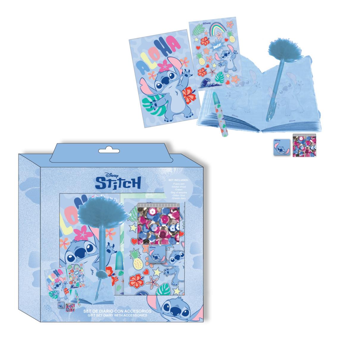Stitch Dagbogssæt Blå (23,5 x 25 x 5,5 cm) | Stitch Male- & Tegneudstyr - Temashop
