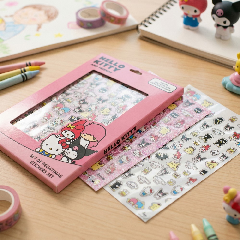 Hello Kitty Klistermærkesæt (18 x 25 x 0,1 cm) | Hello Kitty Klistermærke - Temashop