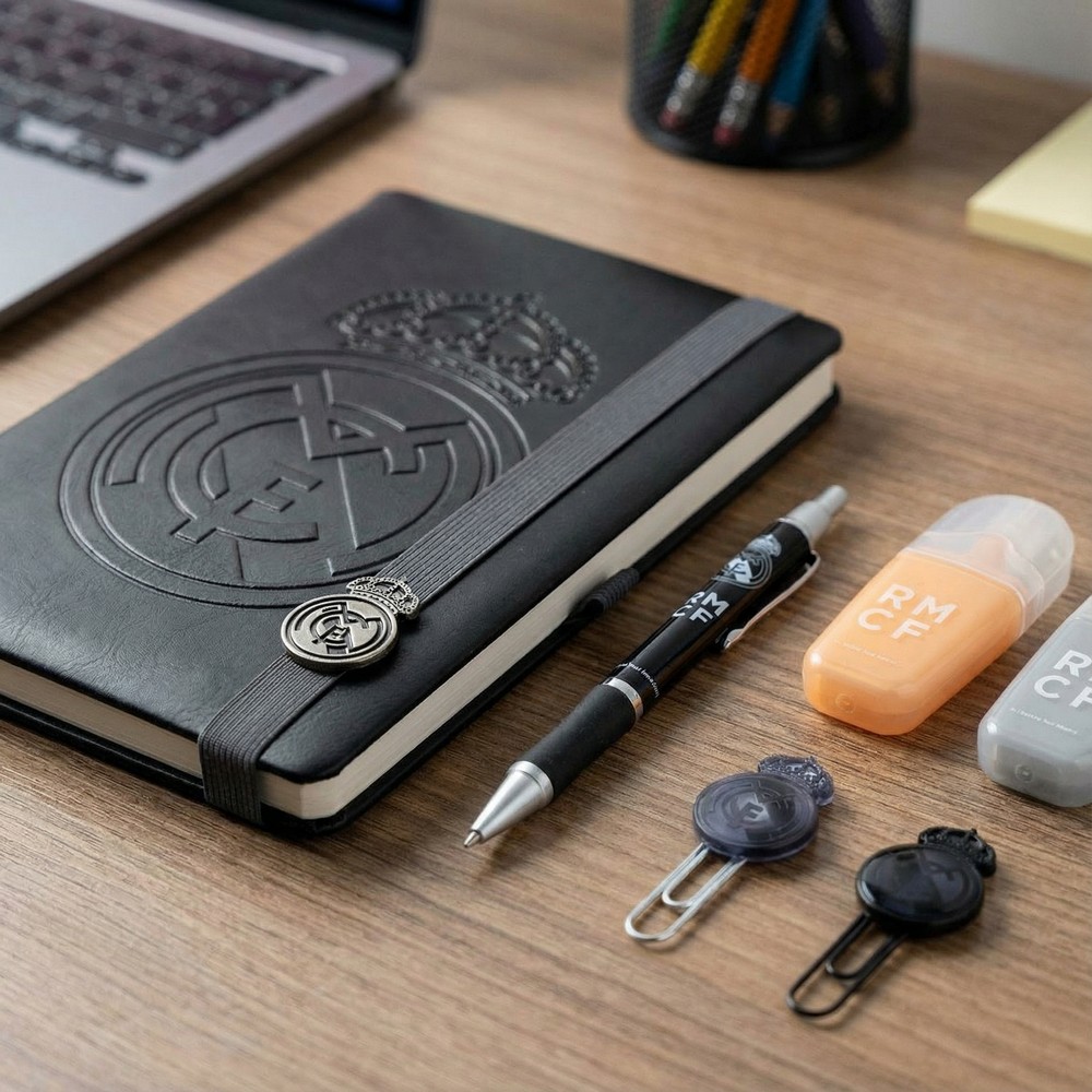 Real Madrid Notesbog & Kuglepen Sæt | Fodbold Male- & Tegneudstyr - Temashop